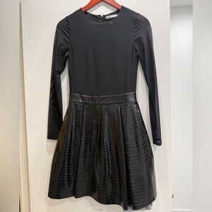 Alice + Olivia Chara Vegan Leather Party Dress